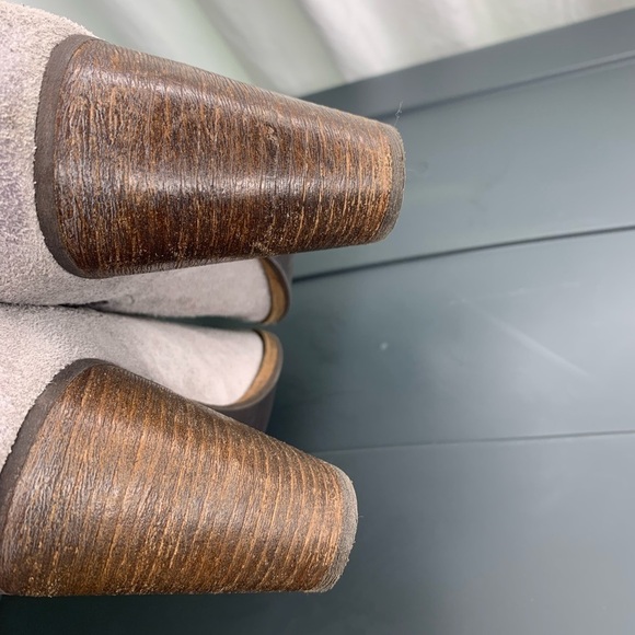 Cole Haan Hayes Gore Suede Grey Heeled Ankle Boots - Picture 10 of 11